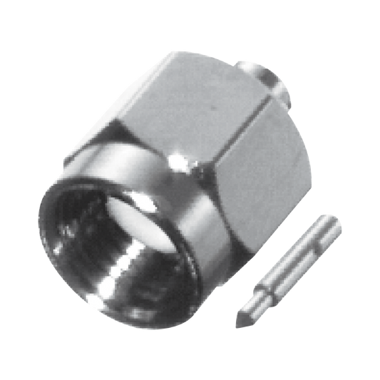 Conector SMA Macho para cable Semi-Rígido de 0.085" de Diámetro, Níquel/ Oro/ Teflón.
