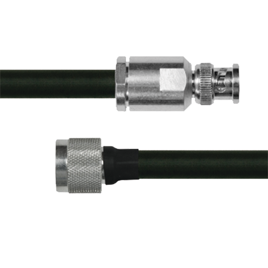 Cable Coaxial RG-214/U de 180 cm (70.87 pulgadas), en 50 Ohm, 0.425, CD-4 GHz, con Conectores BNC Macho a N Macho.