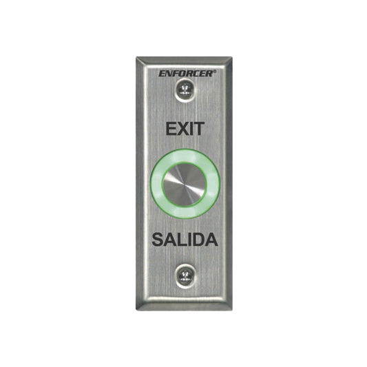 Botón de Salida con Aro Iluminado Color Verde y Rojo / IP65 / Buzzer / Función Toggle (Enclavado) / Temporizador  / Relevador NC/NO/ Uso Exterior e Interior.