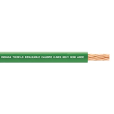 ( Venta por metro ) Cable 10 awg  color verde, conductor de cobre suave cableado. Aislamiento de PVC, auto-extinguible.