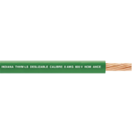 Cable Eléctrico de Cobre Recubierto THW-LS Calibre 14 AWG 19 Hilos Color Verde (100 Metros (328.08 Pies))