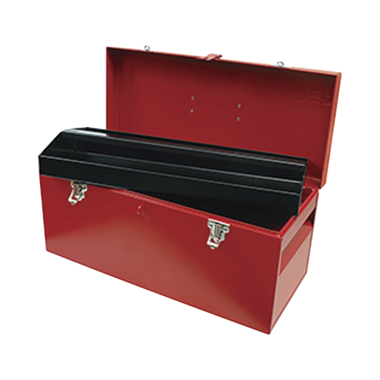 Caja de herramientas metálica con soble cerradura de 51 x 21.5 x 24cm.