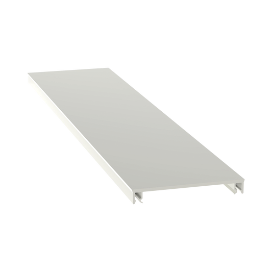 Cubierta para canaleta T-70, de PVC rígido, 70.1 x 9.1 x 2400 mm, Color Blanco Mate