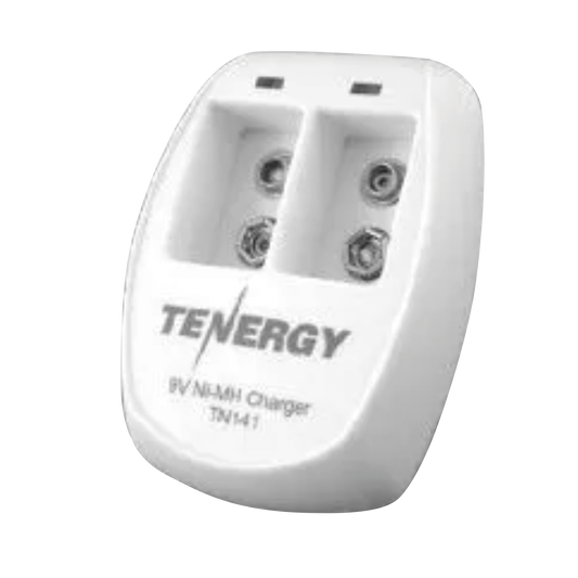 Cargador rápido de 2 compartimientos para baterías Ni-MH; Aplicable en baterías de 9 V