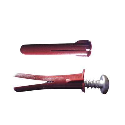 Paquete Con 10 Taquetes Rojos de 1/4" y 10 tornillos 10 x 1 1/2" (4.82 x 38 mm) (1103-05002)