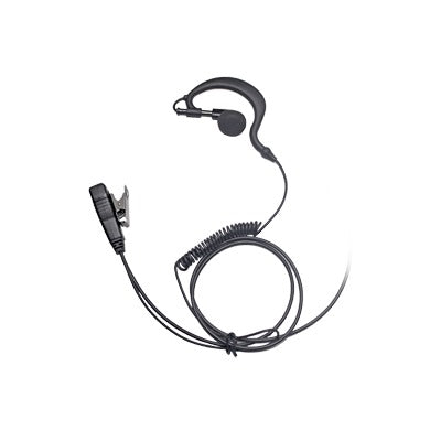 Micrófono - audífono de gancho ajustable al oído cable con resorte con conector de dos pines para MOTOROLA, ABELL y HYTERA