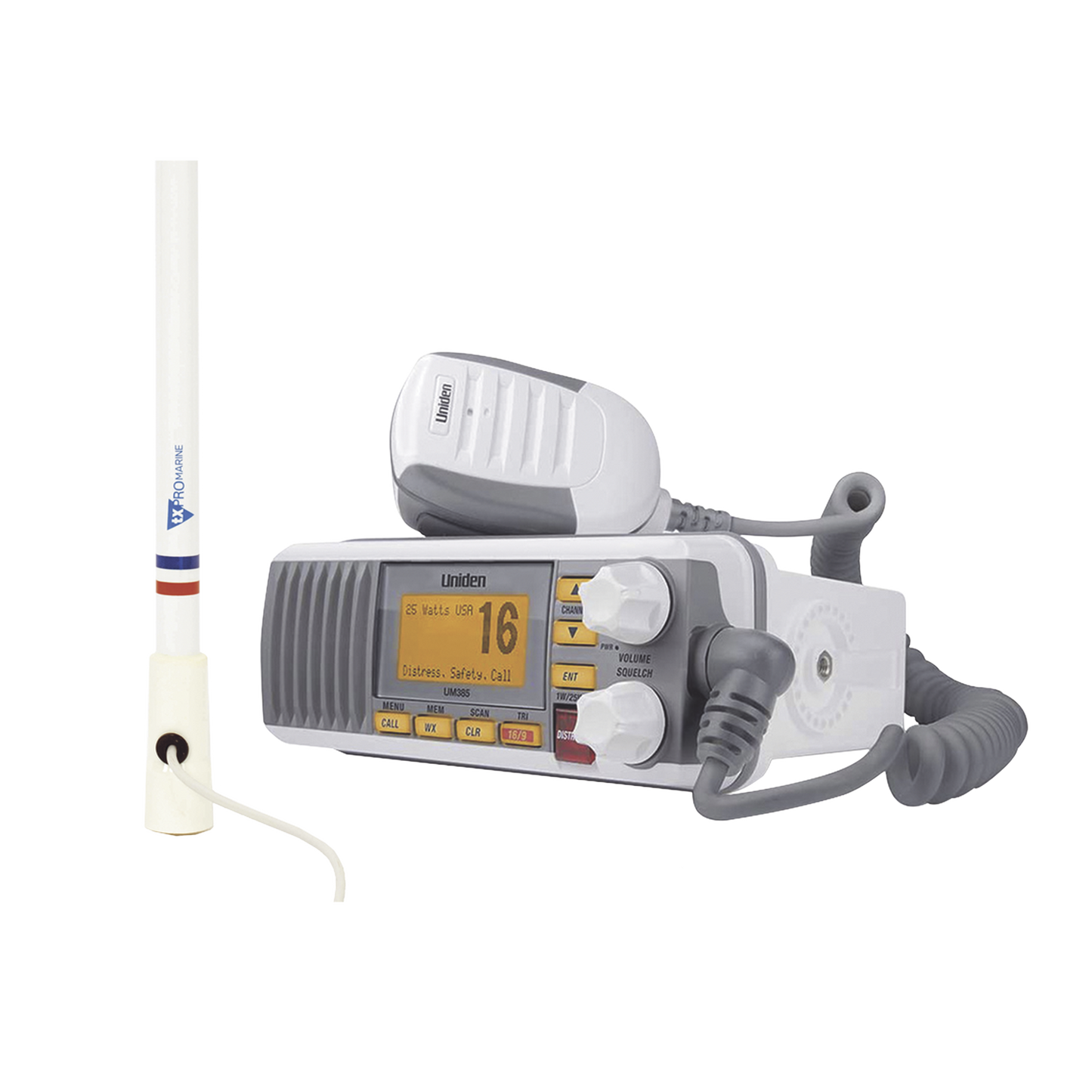 Kit de radio UM385 y Antena marina TX-5206-SYS