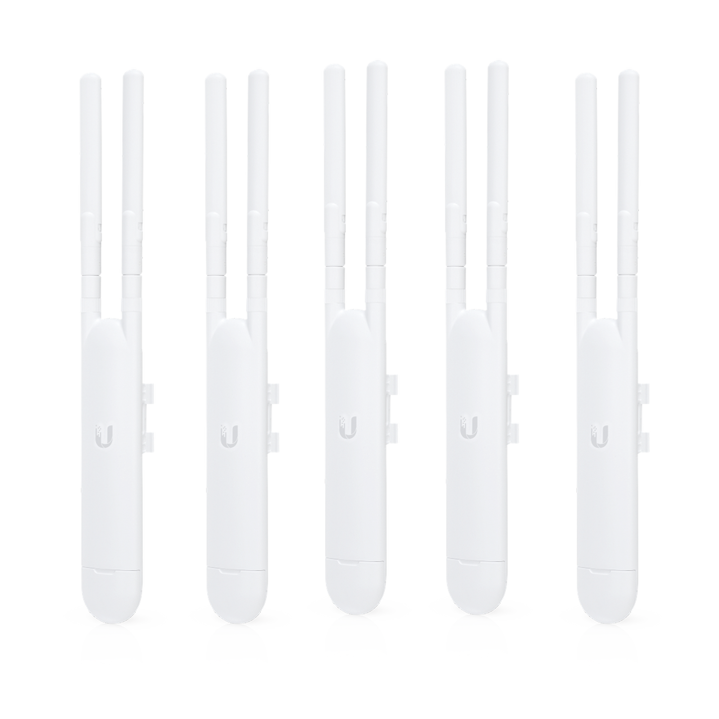 Paquete de 5 Access Point UniFi doble banda para exterior, antenas desmontables 360° , 802.11ac MIMO 2X2, hasta 100 usuarios por equipo. 802.3af, Sin PoE´s