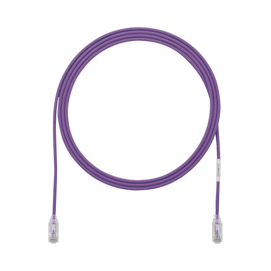 Cable de Parcheo TX6, UTP Cat6, Diámetro Reducido (28AWG), Color Violeta, 3.05 Metros (10 Pies)
