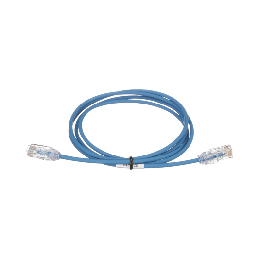 Cable de Parcheo TX6, UTP Cat6, Diámetro Reducido (28AWG), Color Azul, 15 ft