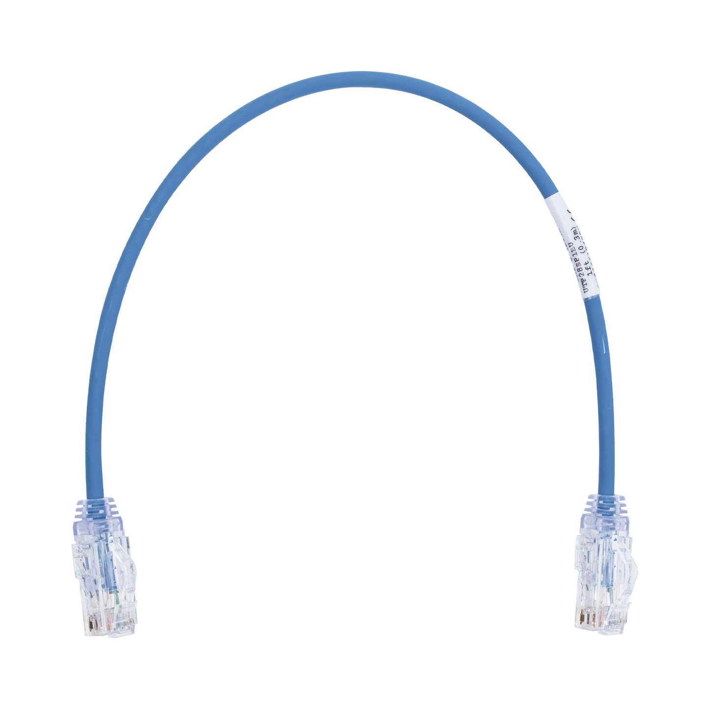 Cable de Parcheo TX6, UTP Cat6, Diámetro Reducido (28AWG), Color Azul, 0.3 Metros (1 Pie)
