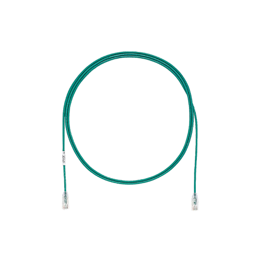 Cable de Parcheo TX6, UTP Cat6, Diámetro Reducido (28AWG), Color Verde, 0.3 Metros (1 Pie)