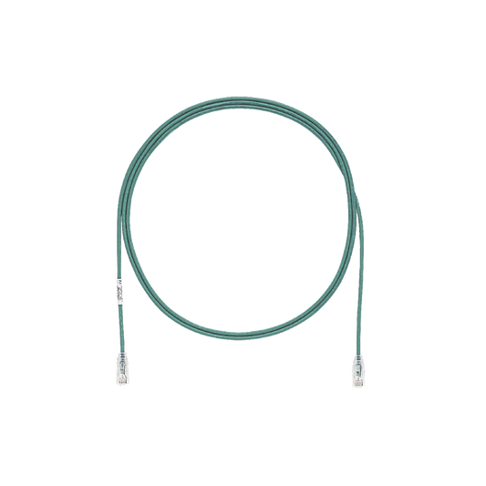 Cable de Parcheo TX6, UTP Cat6, Diámetro Reducido (28AWG), Color Verde, 6.1 Metros (20 Pies)