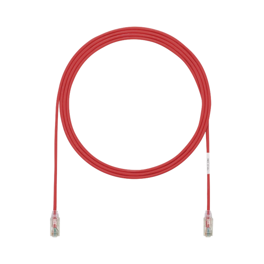 Cable de Parcheo TX6, UTP Cat6, Diámetro Reducido (28AWG), Color Rojo, 0.91 Metros (3 Pies)