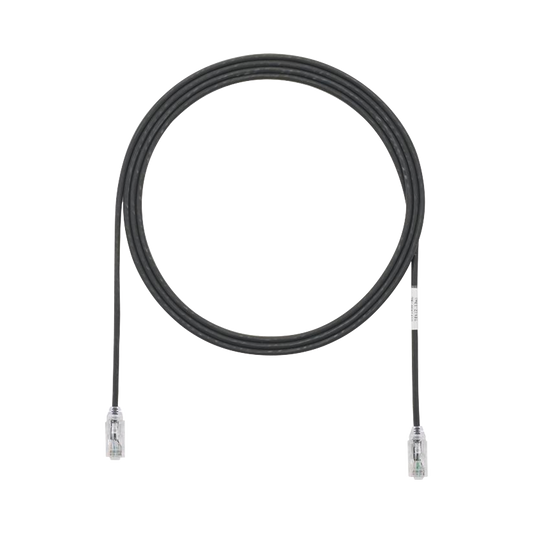 Cable de Parcheo TX6, UTP Cat6, Diámetro Reducido (28AWG), Color Negro, 1.22 Metros (4 Pies)