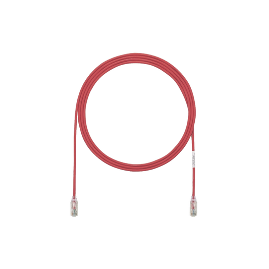 Cable de Parcheo TX6, UTP Cat6, Diámetro Reducido (28AWG), Color Rojo, 1.52 Metros (5 Pies)