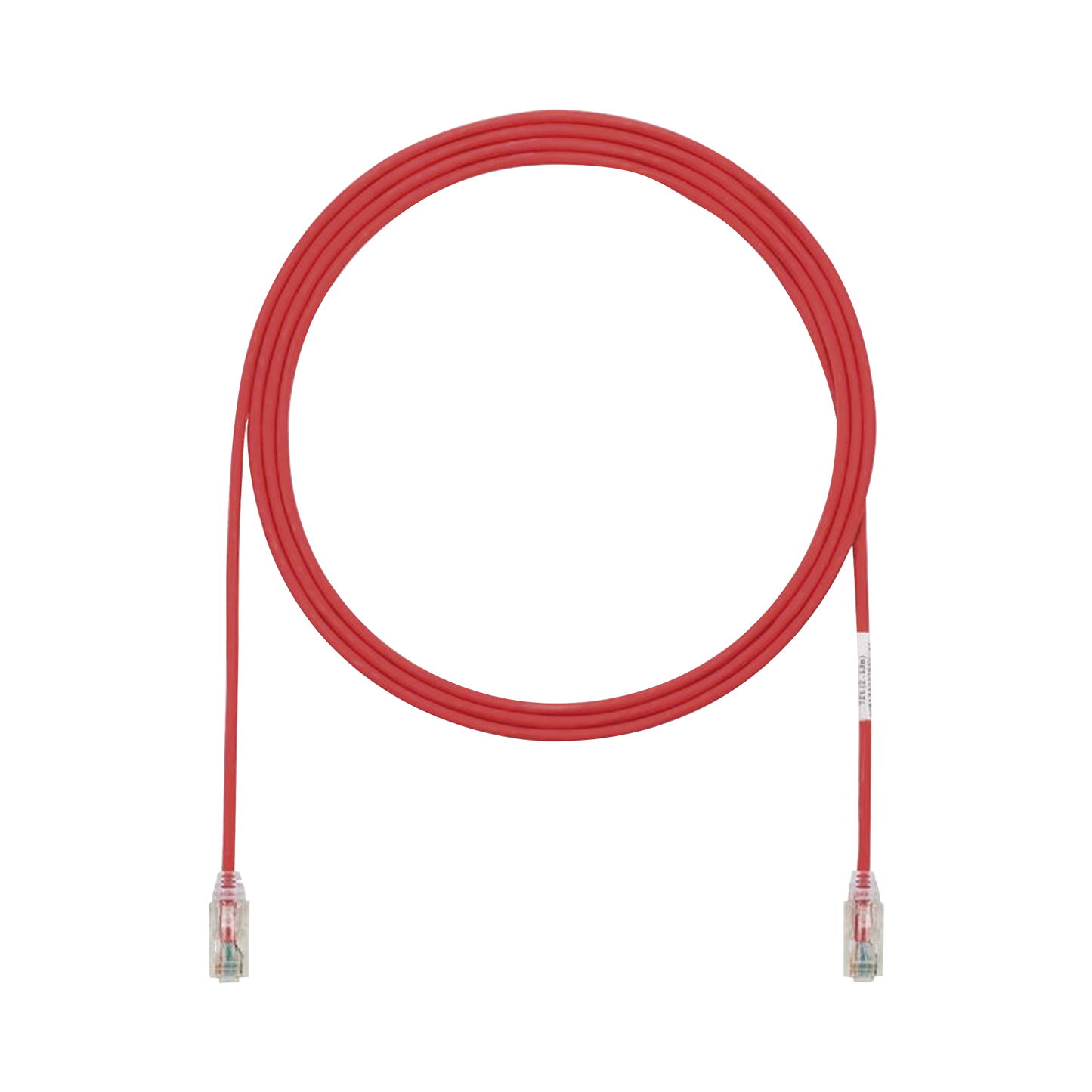 Cable de Parcheo TX6, UTP Cat6, Diámetro Reducido (28AWG), Color Rojo, 2.13 Metros (7 Pies)