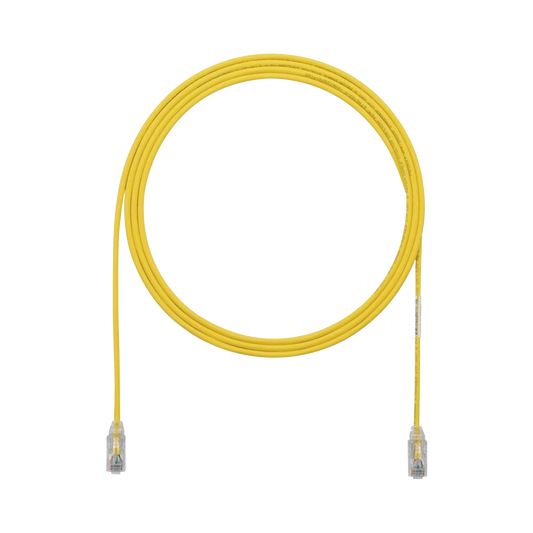 Cable de Parcheo TX6, UTP Cat6, Diámetro Reducido (28AWG), Color Amarillo, 2.13 Metros (7 Pies)