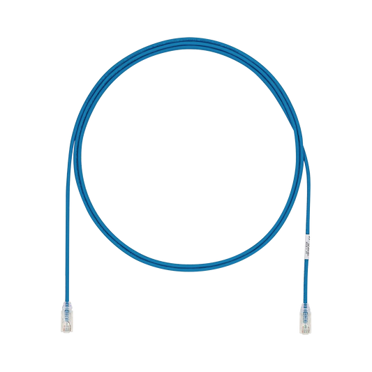 Cable de Parcheo UTP Cat6A, CM/LSZH, Diámetro Reducido (28AWG), Color Azul, 3.05 Metros (10 Pies)