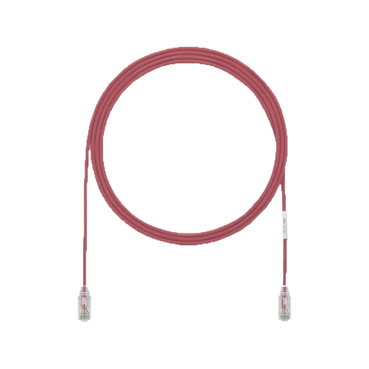 Cable de Parcheo UTP Cat6A, CM/LSZH, Diámetro Reducido (28AWG), Color Rojo, 0.91 Metros (3 Pies)