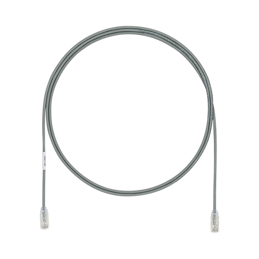 Cable de Parcheo UTP Cat6A, CM/LSZH, Diámetro Reducido (28AWG), Color Gris, 2.13 Metros (7 Pies)