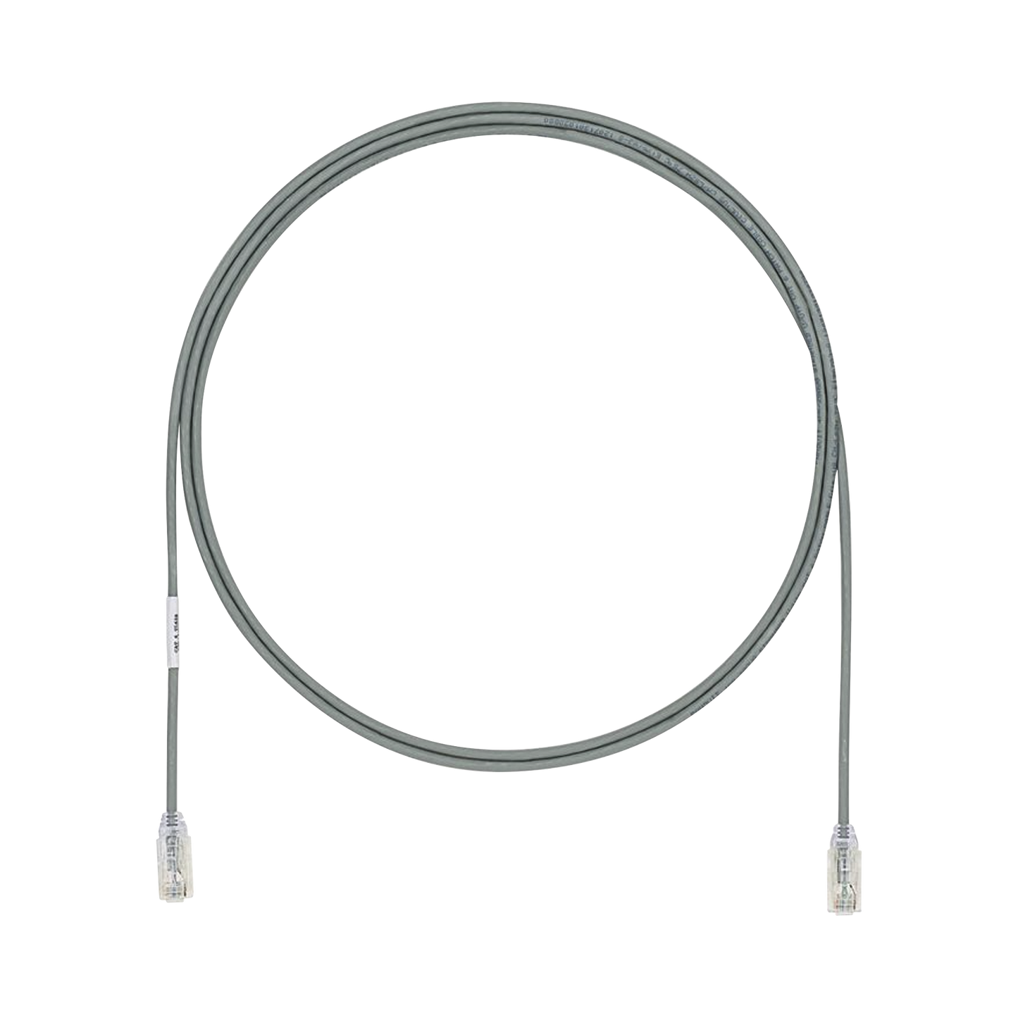 Cable de Parcheo UTP Cat6A, CM/LSZH, Diámetro Reducido (28AWG), Color Gris, 2.44 Metros (8 Pies)