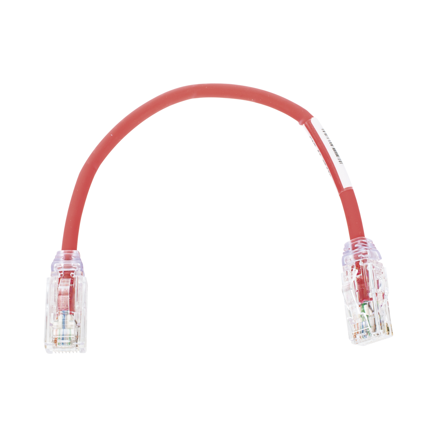 Cable de Parcheo UTP, Cat6A, Diámetro Reducido (28 AWG), CM/LSZH, Color Rojo, 20.3 cm (8 Pulgadas)