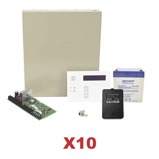 Kit de 10 Paneles de Alarma VISTA48 con Batería y Transformador