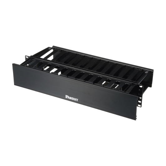 Organizador de Cables Horizontal PatchLink, Doble (Frontal y Posterior), Con Tapa Extendida, Para Rack de 19in, 2UR