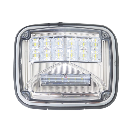 Luz de advertencia de 8 X 6", Color Claro, Con Luz de Trabajo Clara, Ideal para Ambulancias
